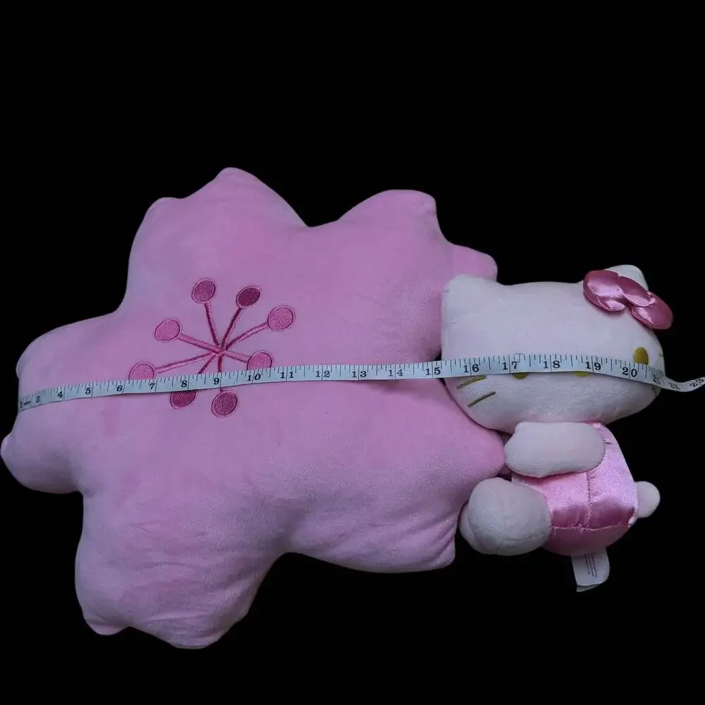 Hello Kitty Cherry Blossom Flower Shaped Plush Pillow and Sitting Doll Set